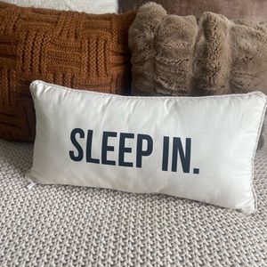 Pottery Barn Sleep In" Lumbar Throw Pillow